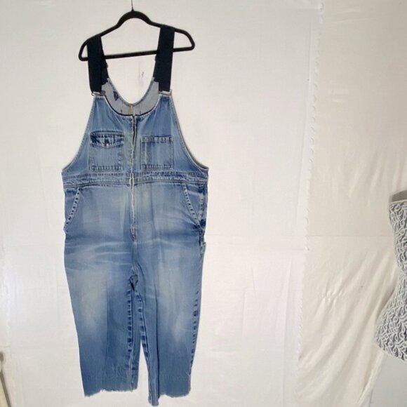 Vintage Toro Blue Distressed Denim Cropped Overalls 2XL - Picture 16 of 16